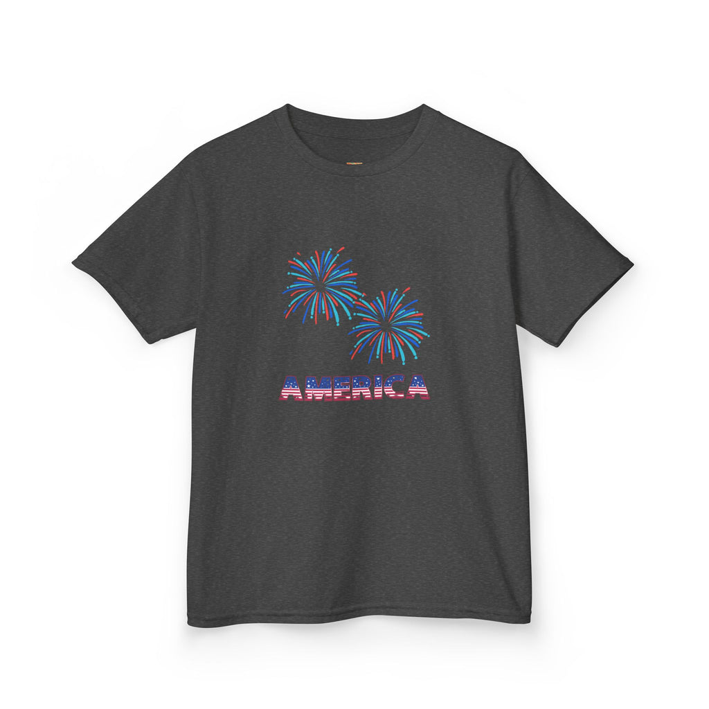 Kids Tee — 'America' Fireworks Patriotic 4th of July Shirt