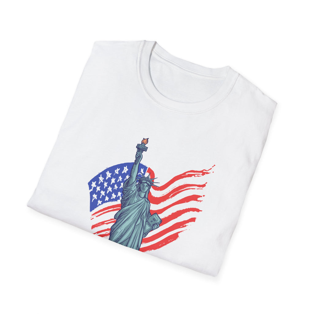 Statue of Liberty American Flag T-Shirt — Patriotic USA Independence Day Tee
