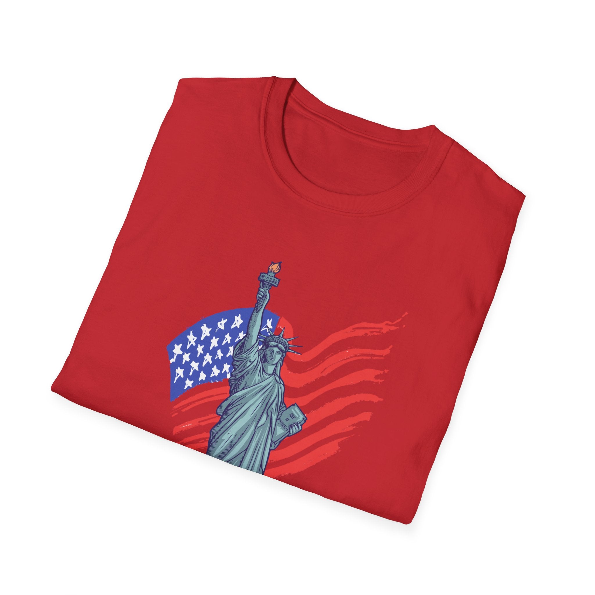 Statue of Liberty American Flag T-Shirt — Patriotic USA Independence Day Tee