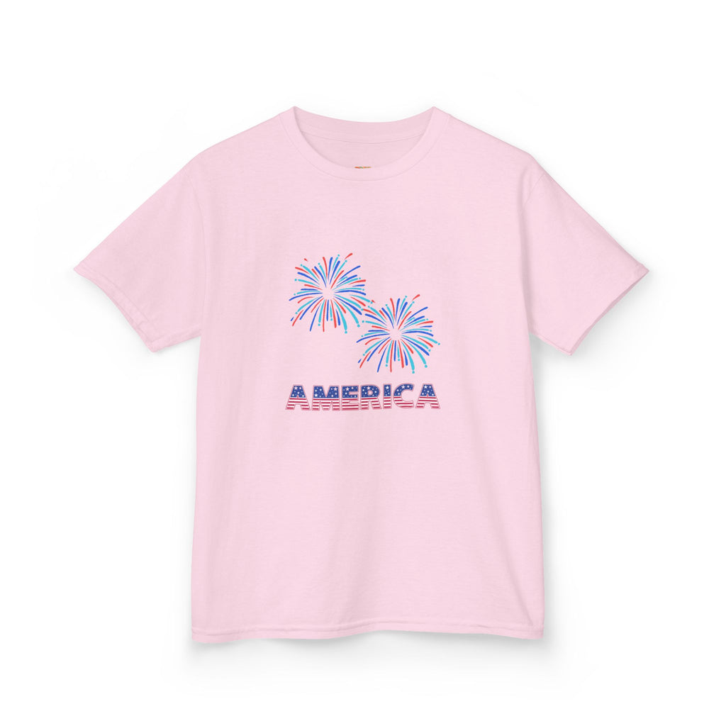 Kids Tee — 'America' Fireworks Patriotic 4th of July Shirt
