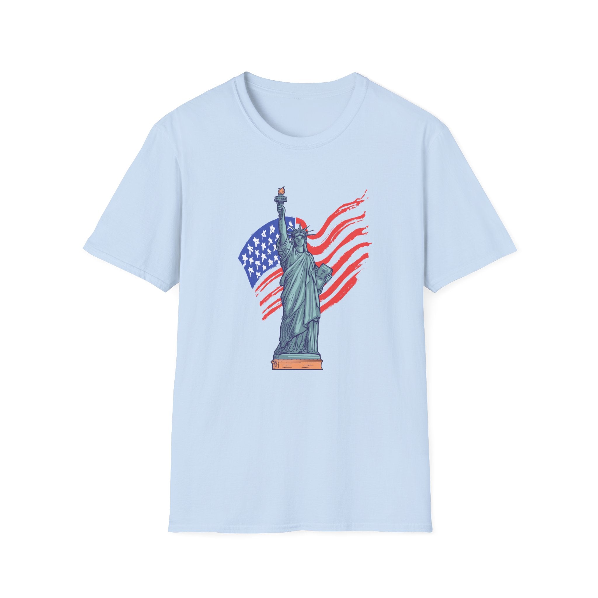 Statue of Liberty American Flag T-Shirt — Patriotic USA Independence Day Tee