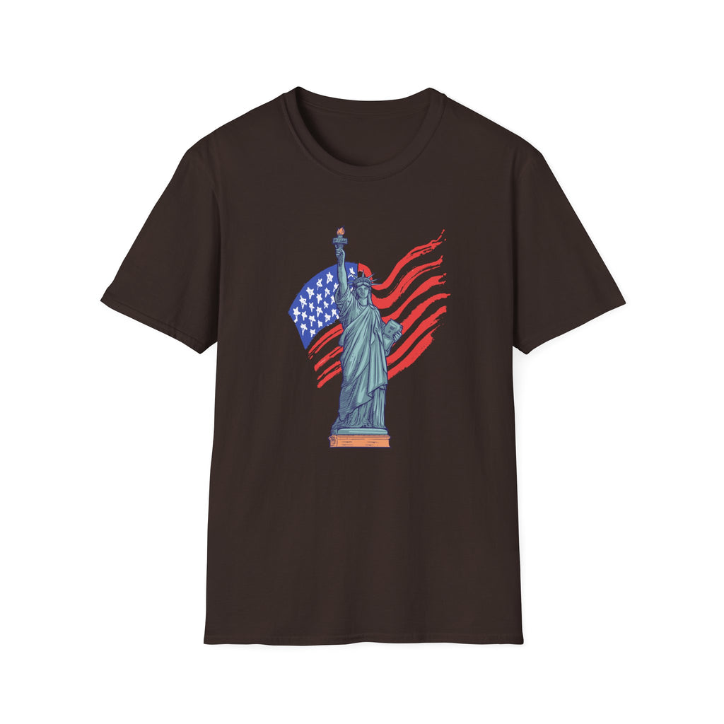 Statue of Liberty American Flag T-Shirt — Patriotic USA Independence Day Tee