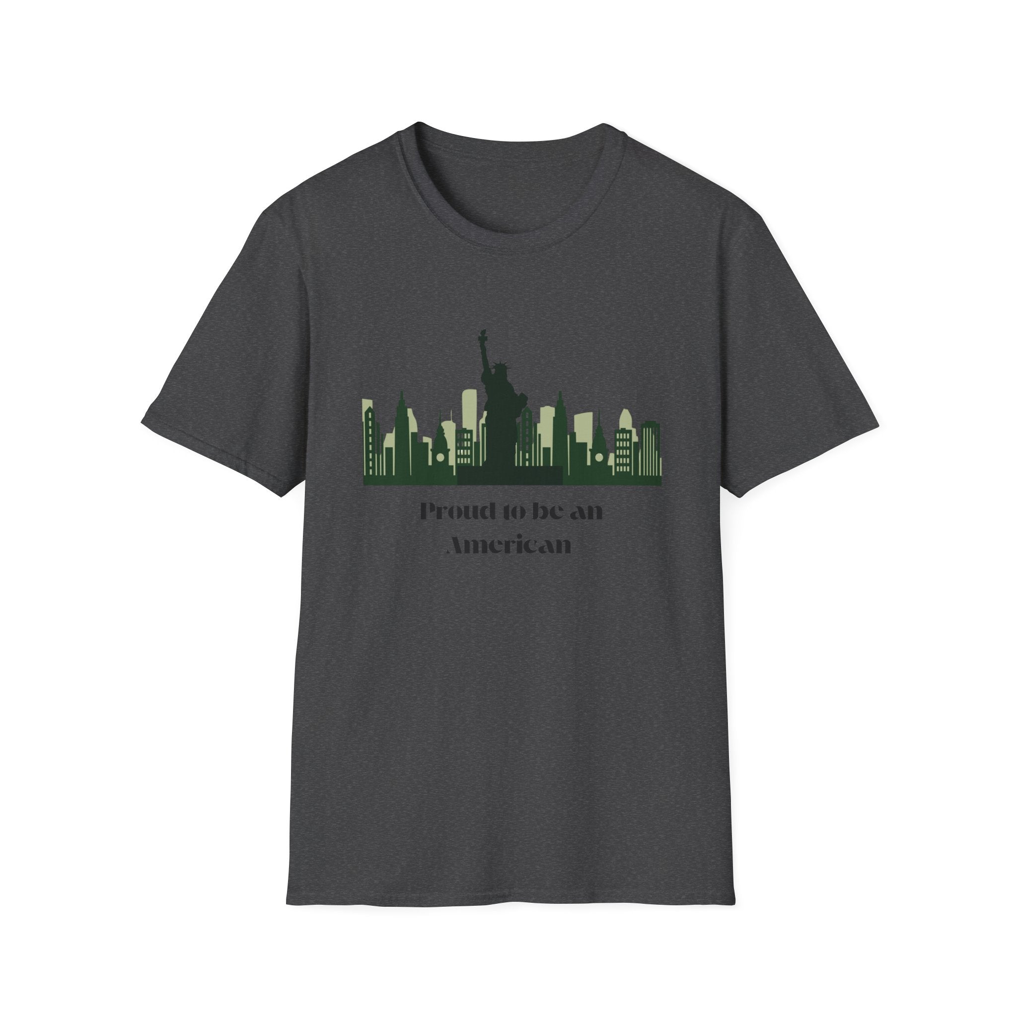 American Skyline T-Shirt — "Proud to be an American" Statue of Liberty Tee