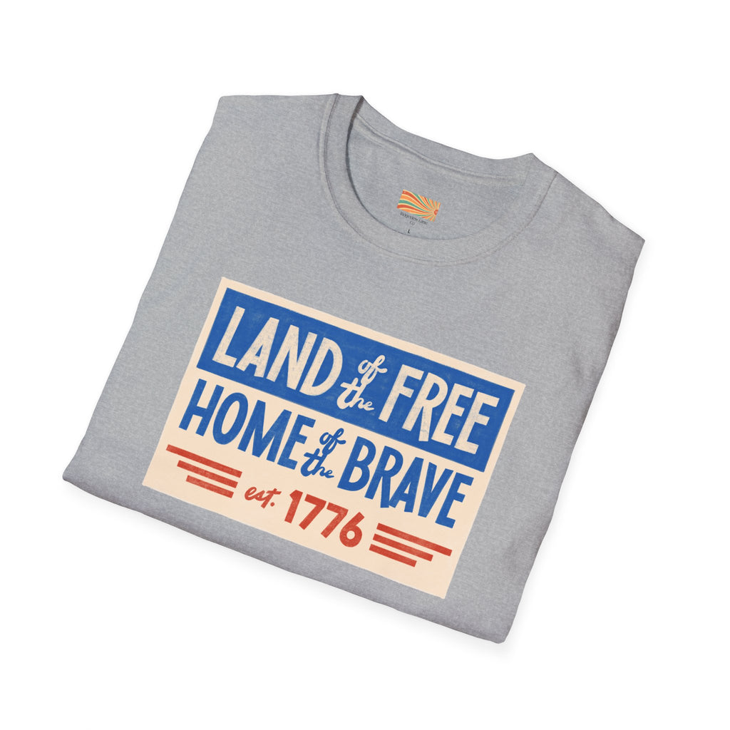 Land of the Free Home of the Brave Unisex Softstyle T-Shirt