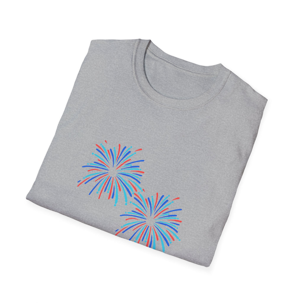 America with Fireworks Unisex Softstyle T-Shirt