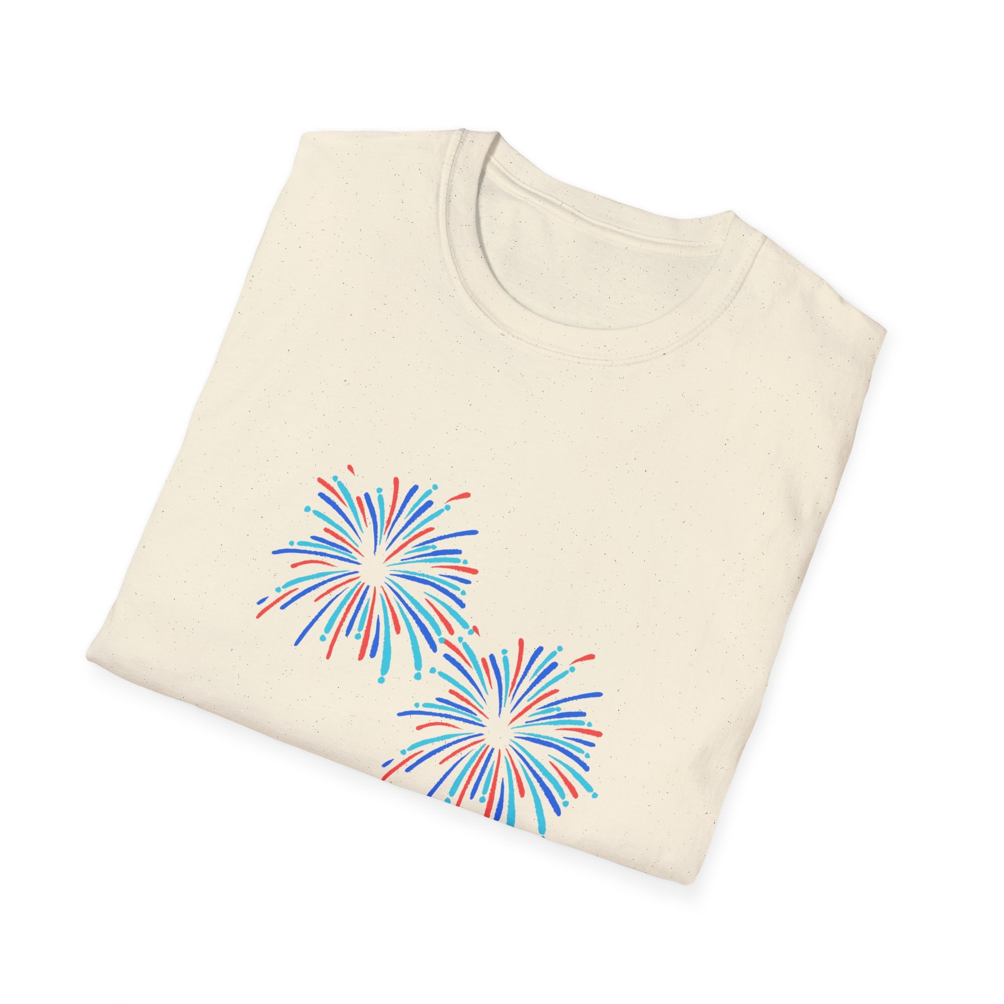 America with Fireworks Unisex Softstyle T-Shirt