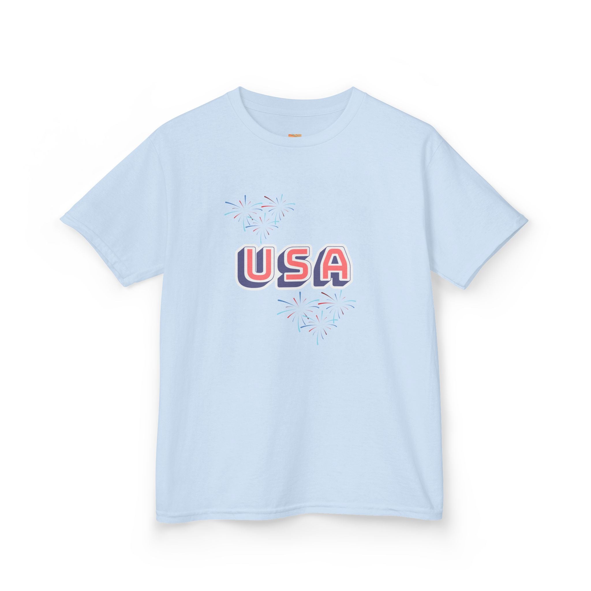 Kids USA Graphic Tee — Patriotic Red White Blue Kids T-Shirt for 4th of July