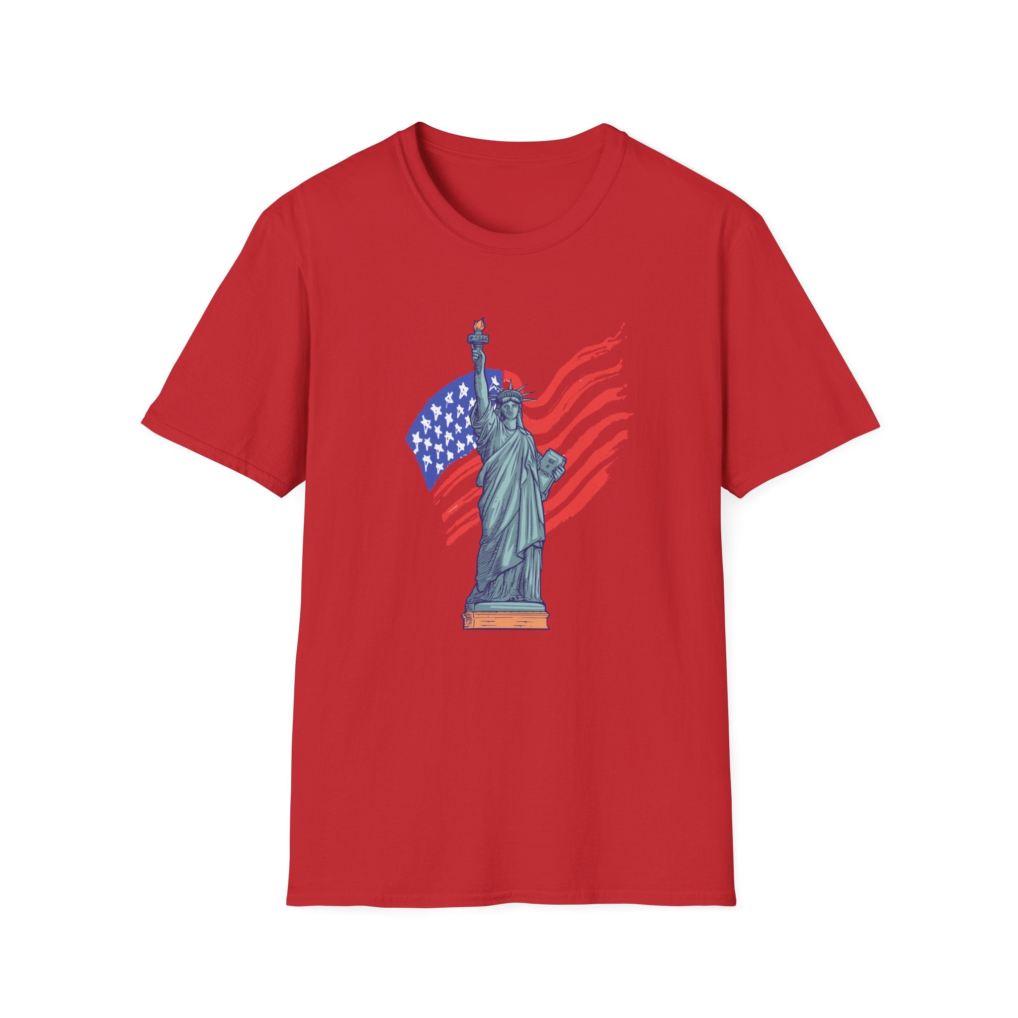 Statue of Liberty American Flag T-Shirt — Patriotic USA Independence Day Tee