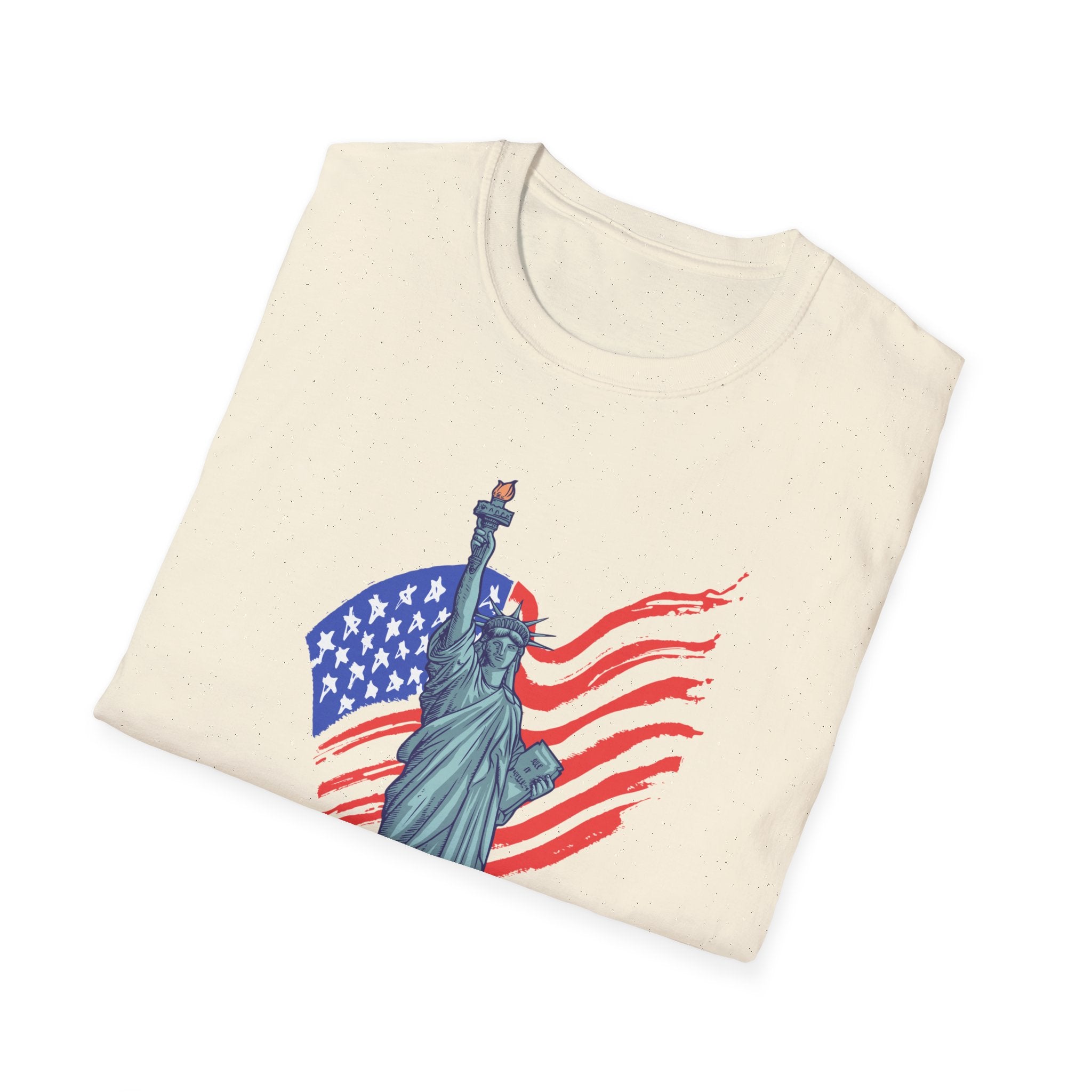 Statue of Liberty American Flag T-Shirt — Patriotic USA Independence Day Tee