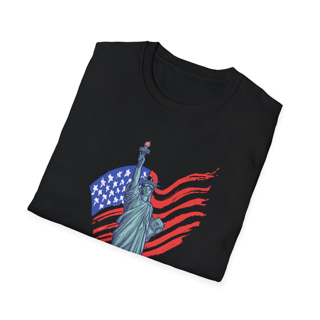 Statue of Liberty American Flag T-Shirt — Patriotic USA Independence Day Tee