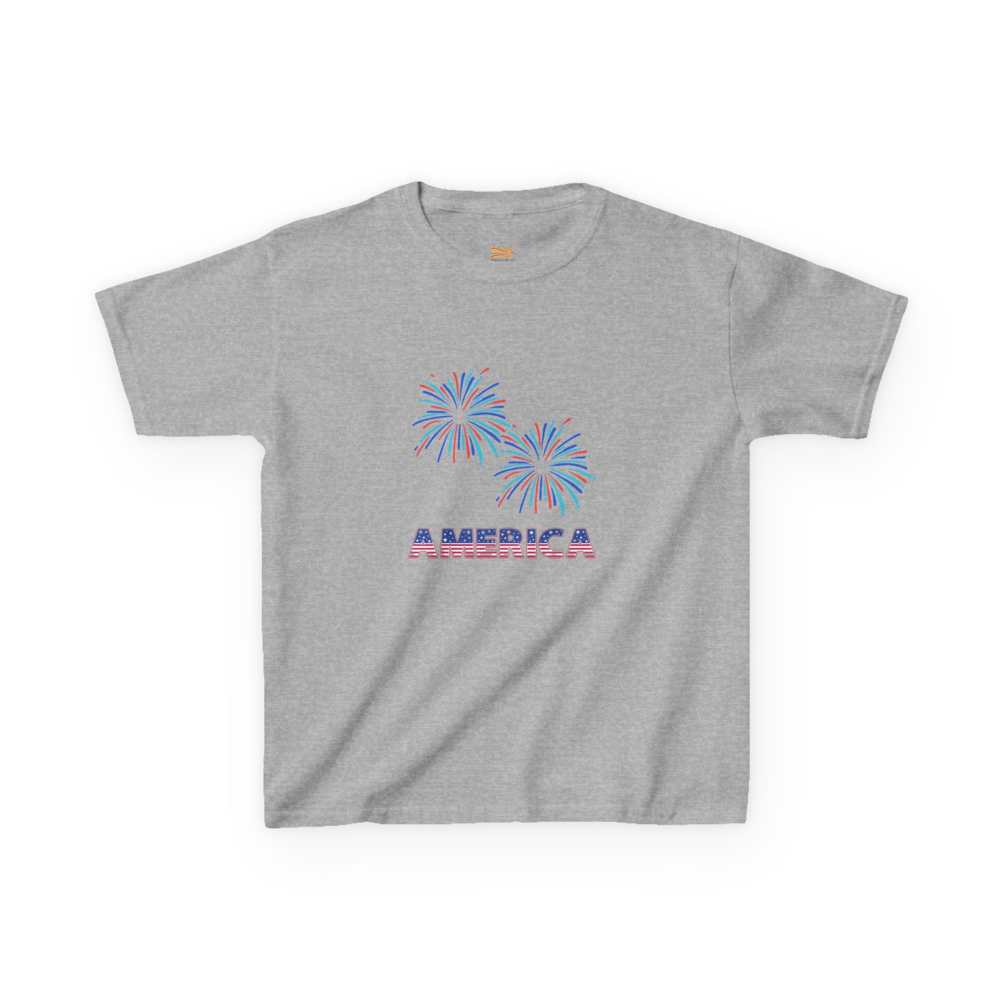 Kids Tee — 'America' Fireworks Patriotic 4th of July Shirt