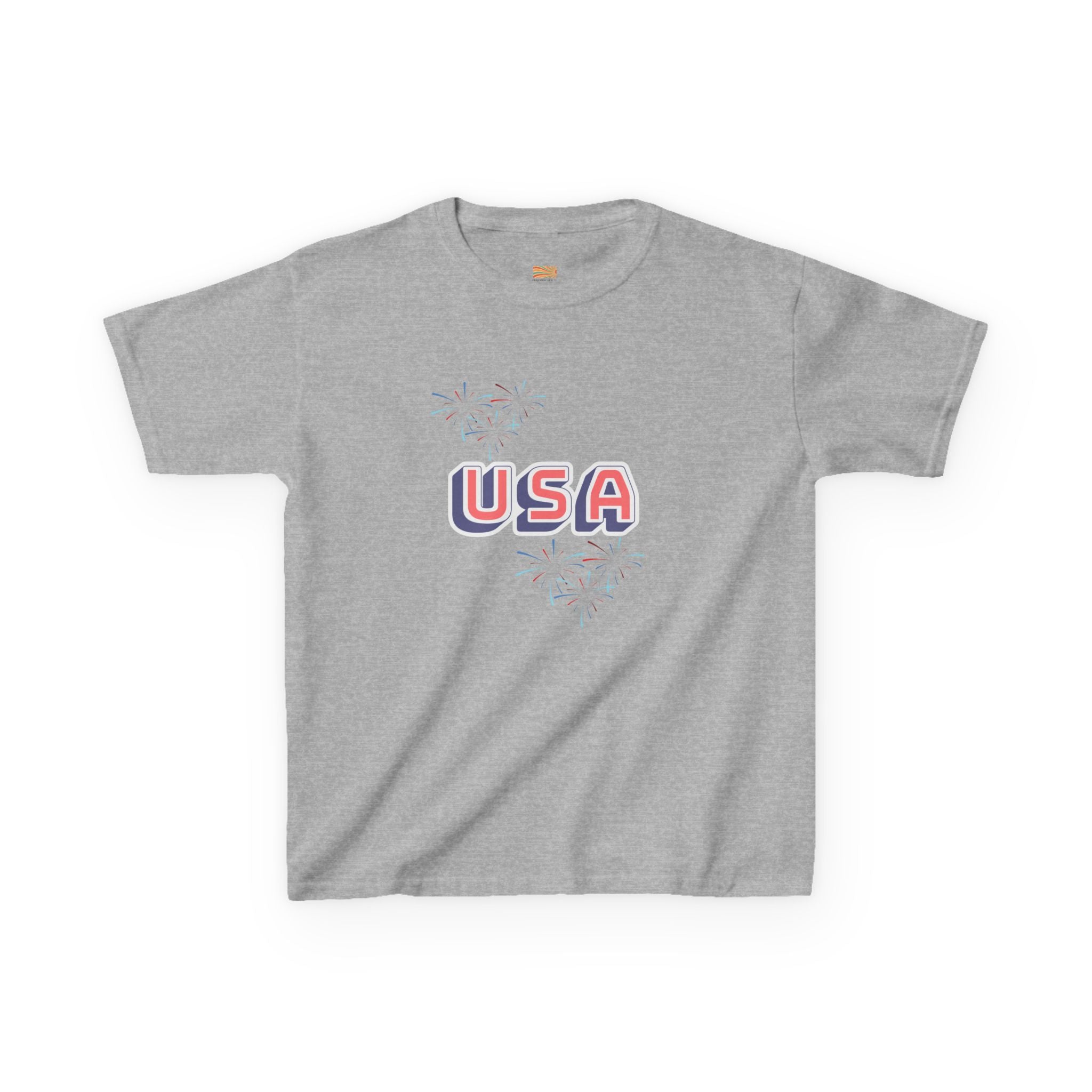 Kids USA Graphic Tee — Patriotic Red White Blue Kids T-Shirt for 4th of July