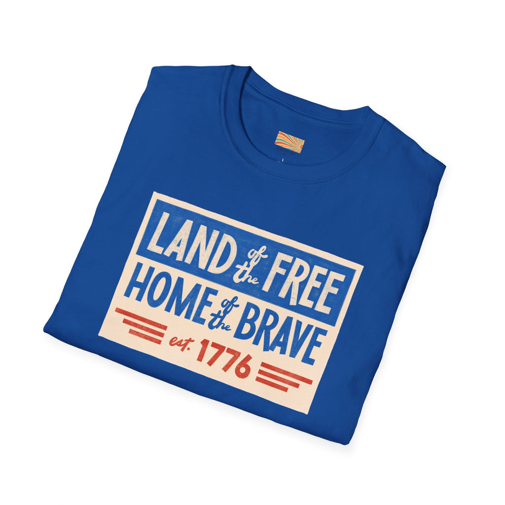 Land of the Free Home of the Brave Unisex Softstyle T-Shirt