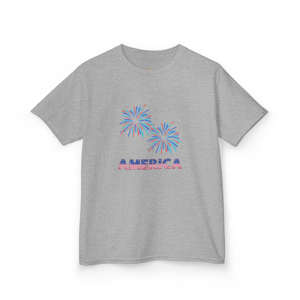 Kids Tee — 'America' Fireworks Patriotic 4th of July Shirt