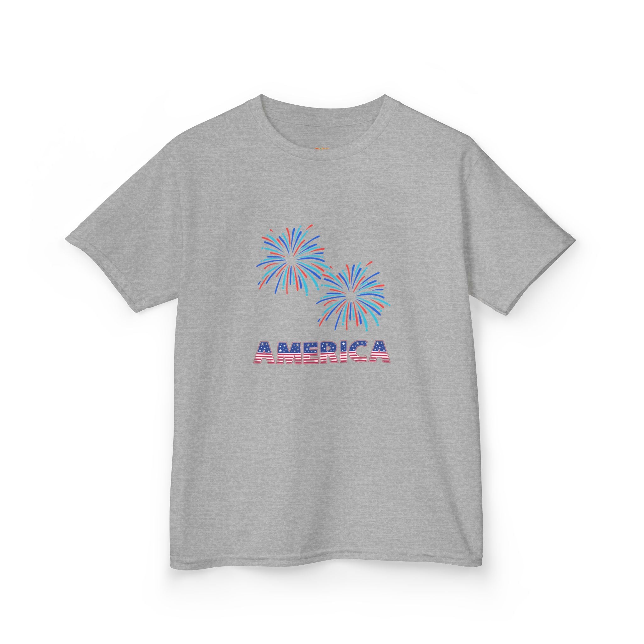 Kids Tee — 'America' Fireworks Patriotic 4th of July Shirt