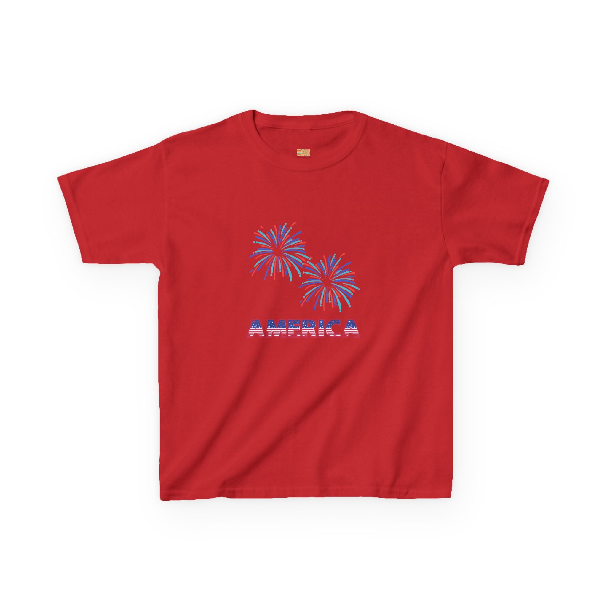 Kids Tee — 'America' Fireworks Patriotic 4th of July Shirt