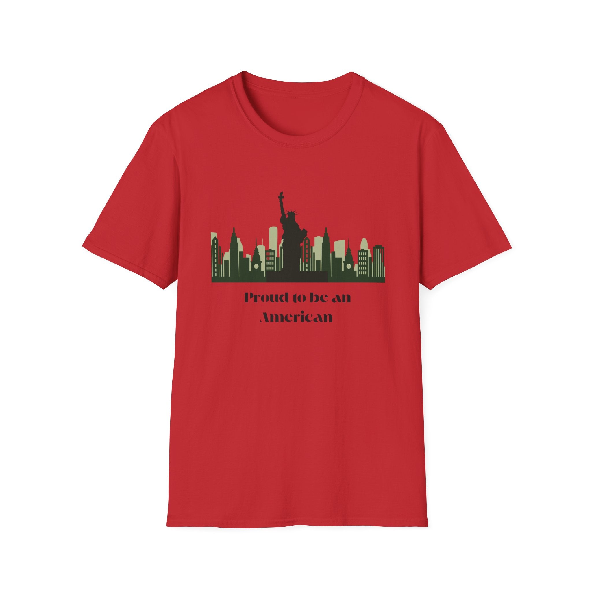 American Skyline T-Shirt — "Proud to be an American" Statue of Liberty Tee
