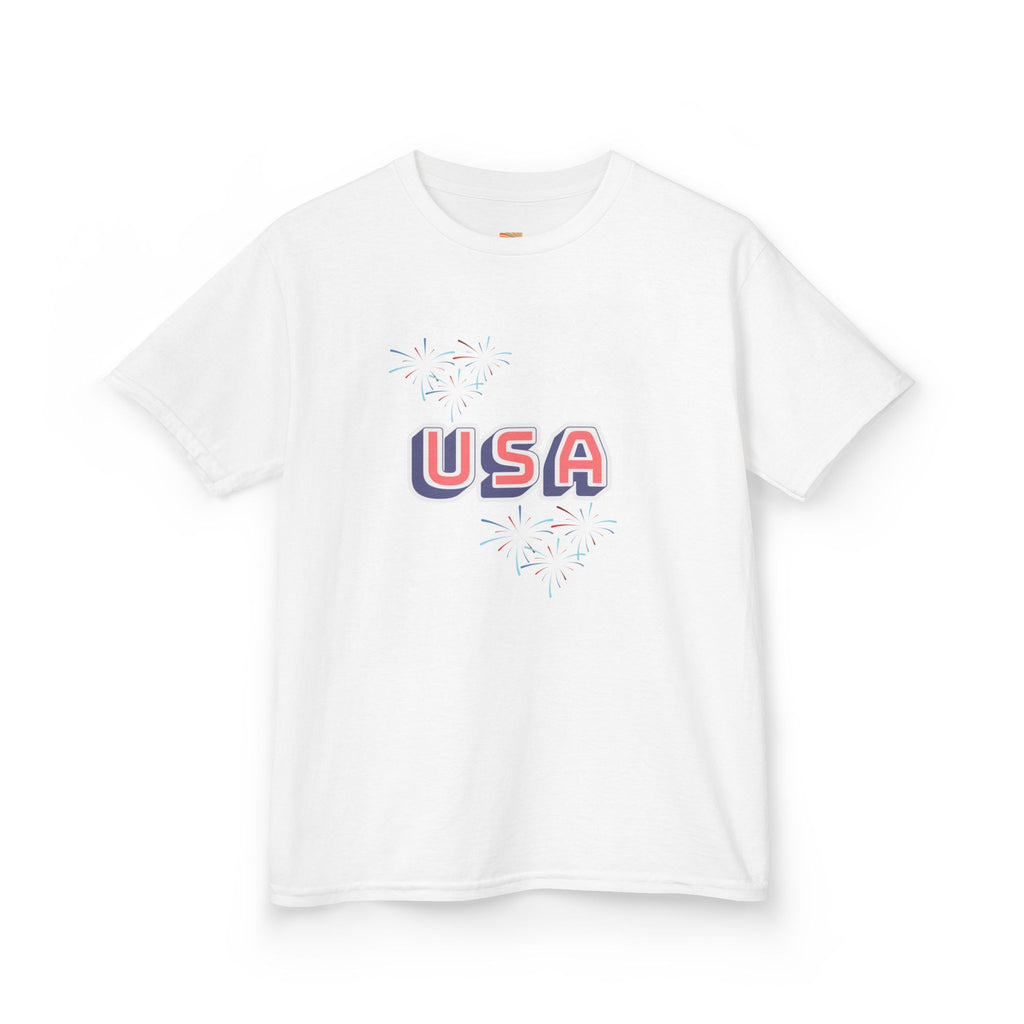 Kids USA Graphic Tee — Patriotic Red White Blue Kids T-Shirt for 4th of July