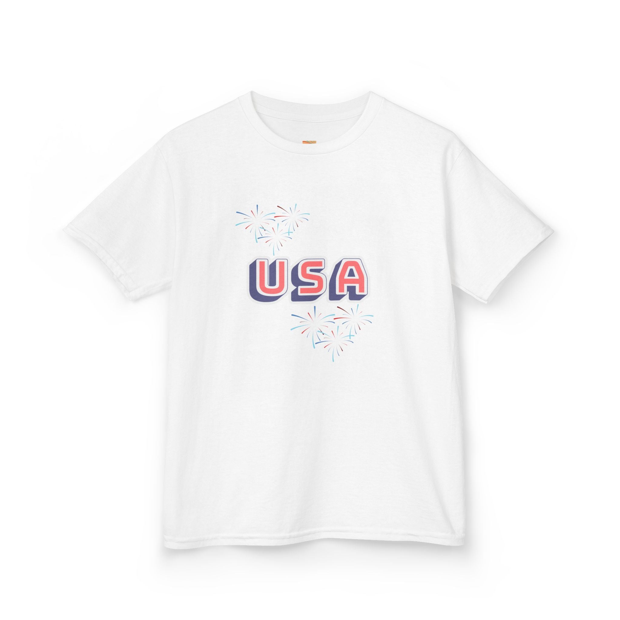 Kids USA Graphic Tee — Patriotic Red White Blue Kids T-Shirt for 4th of July