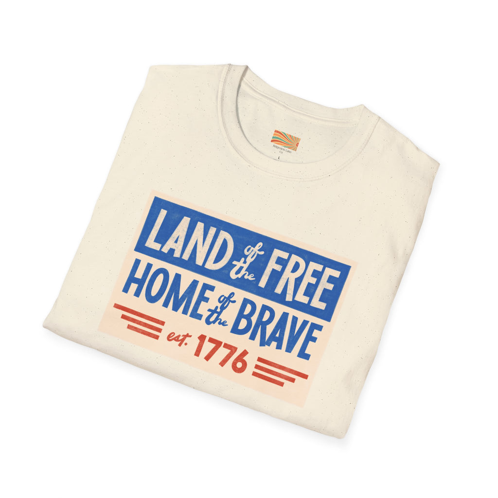 Land of the Free Home of the Brave Unisex Softstyle T-Shirt