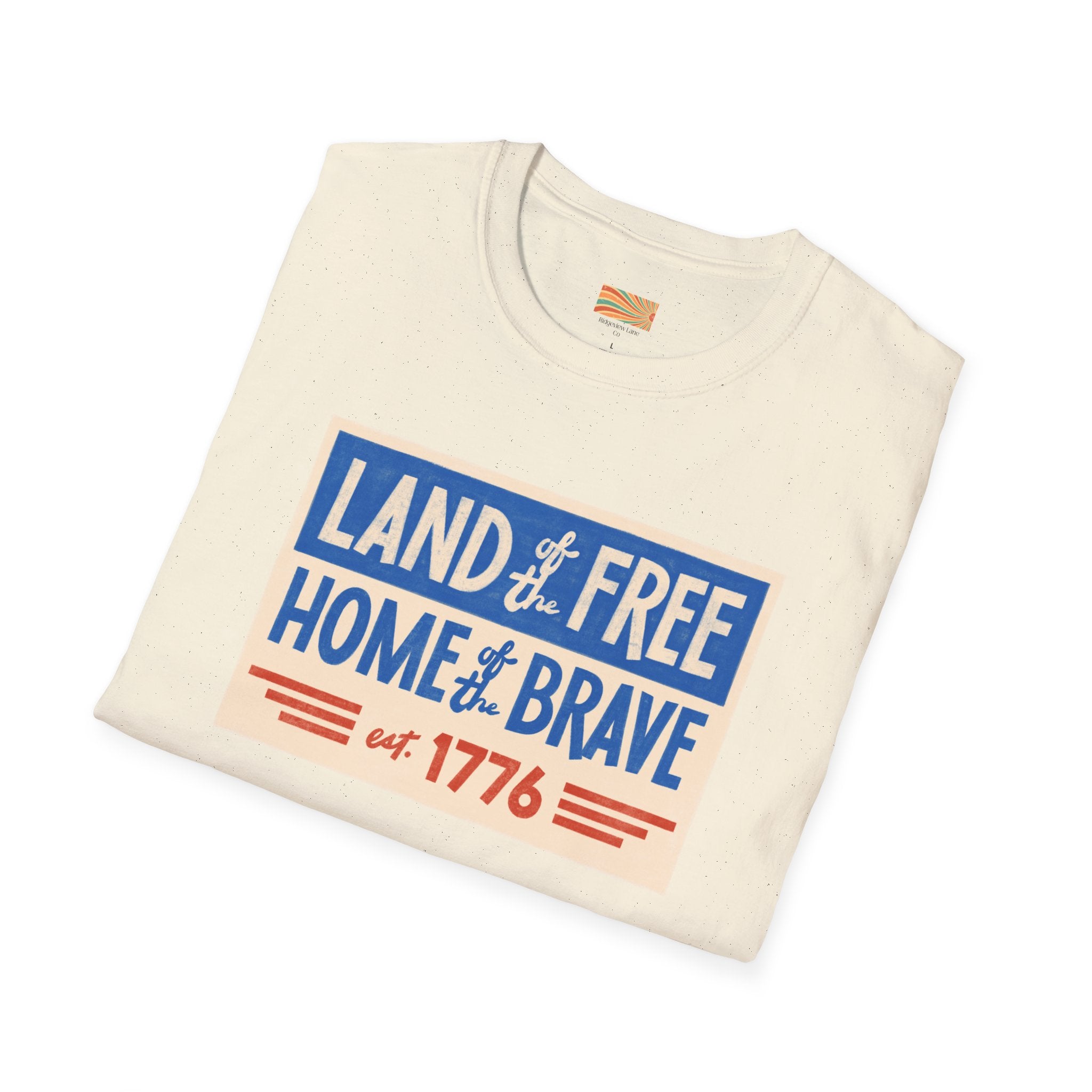 Land of the Free Home of the Brave Unisex Softstyle T-Shirt