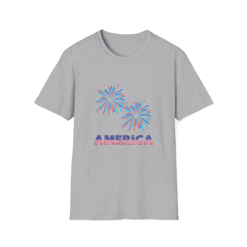 America with Fireworks Unisex Softstyle T-Shirt