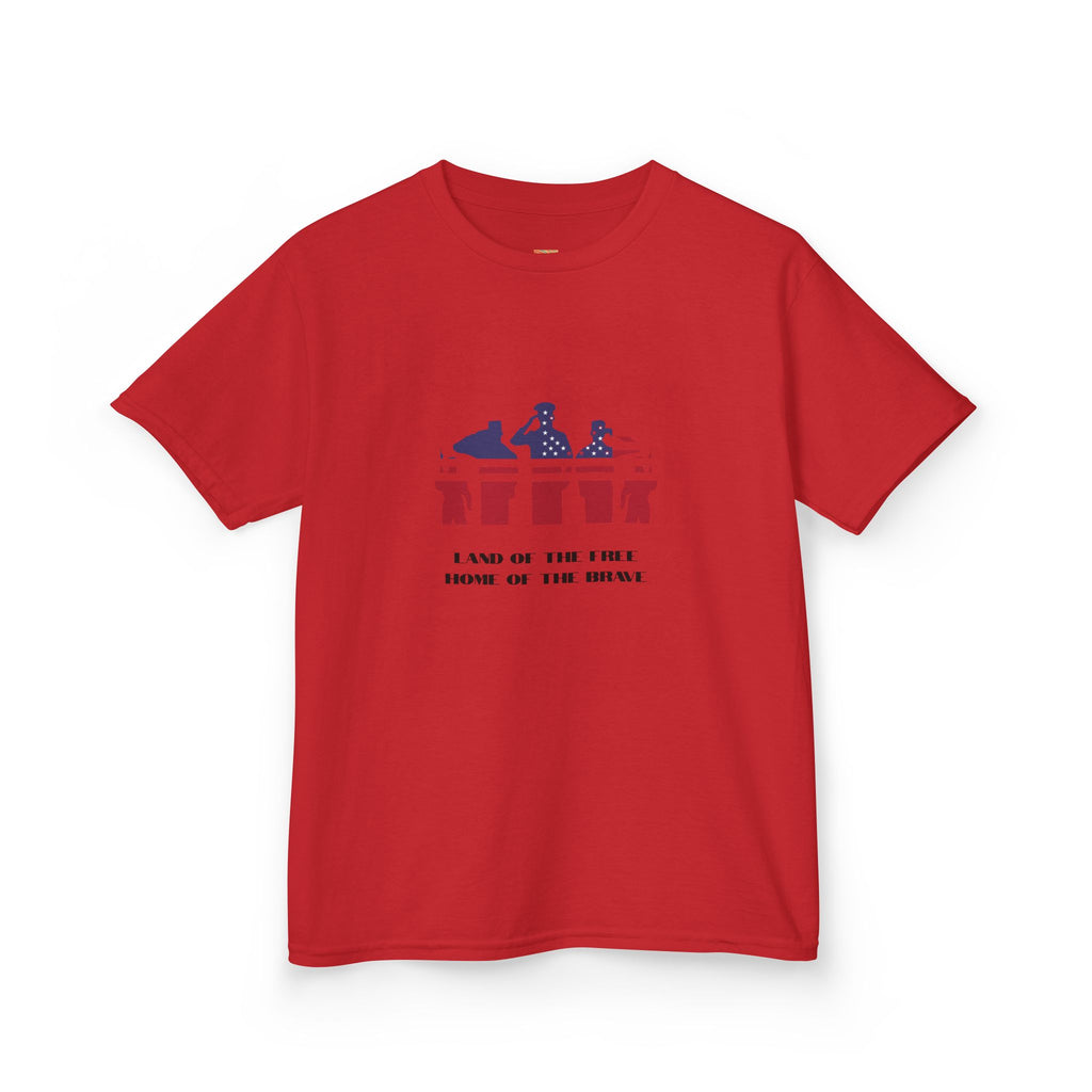 Kids Patriotic Drumline Tee — Red White Blue Band Graphic