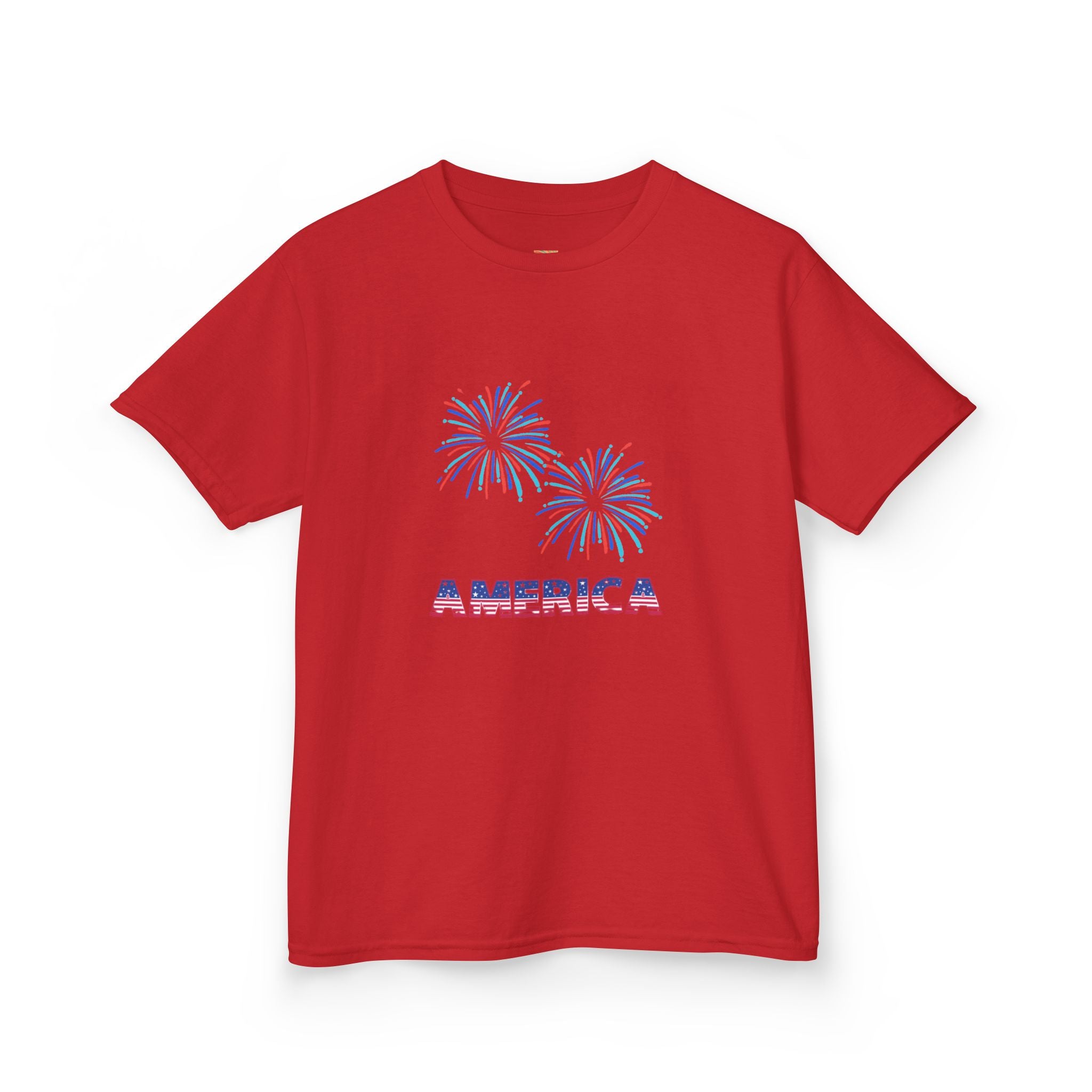 Kids Tee — 'America' Fireworks Patriotic 4th of July Shirt