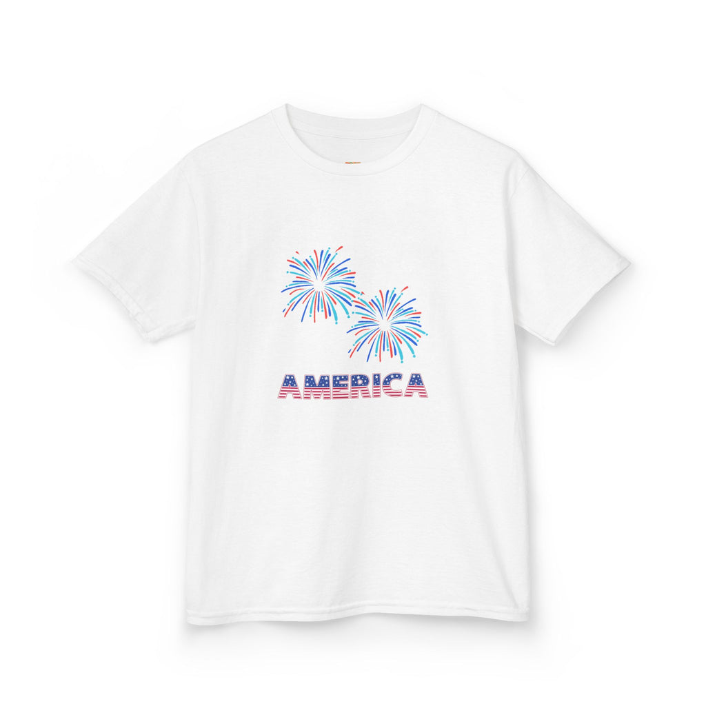Kids Tee — 'America' Fireworks Patriotic 4th of July Shirt