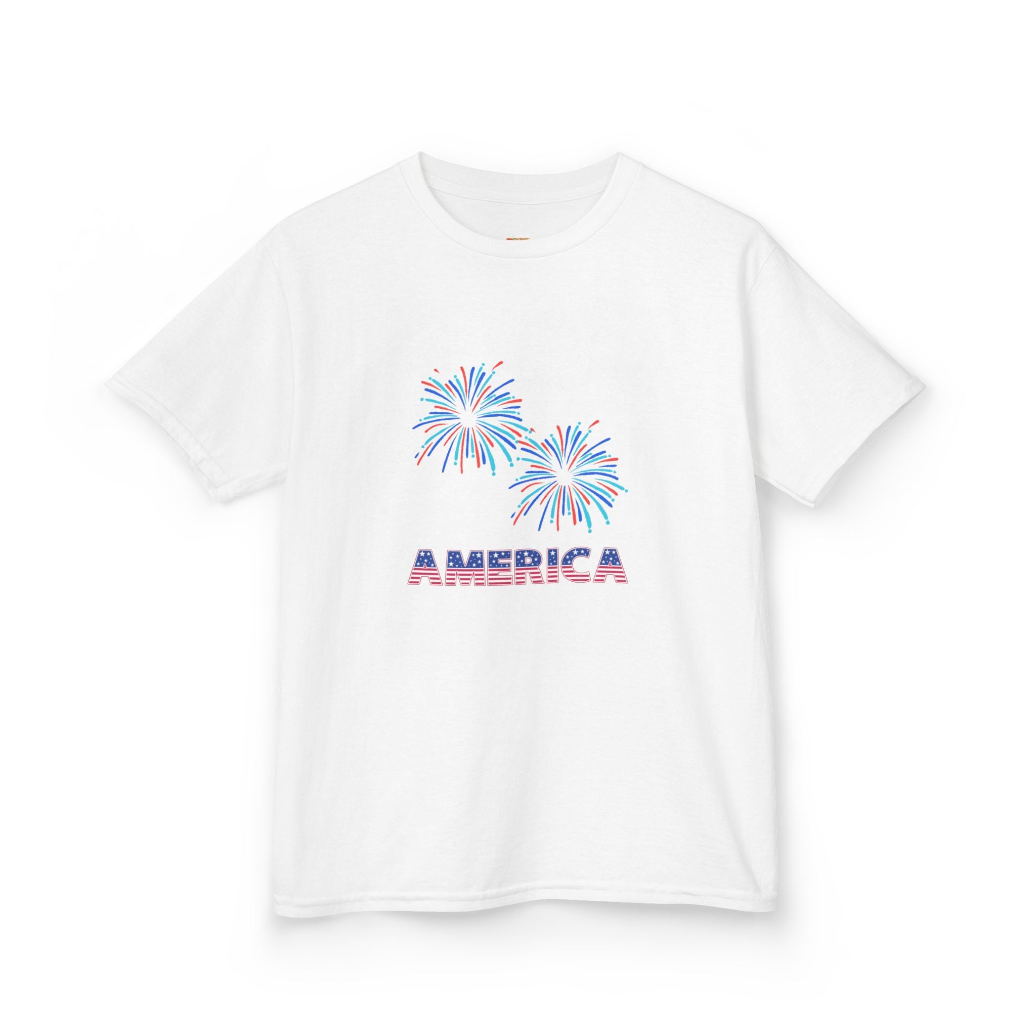 Kids Tee — 'America' Fireworks Patriotic 4th of July Shirt
