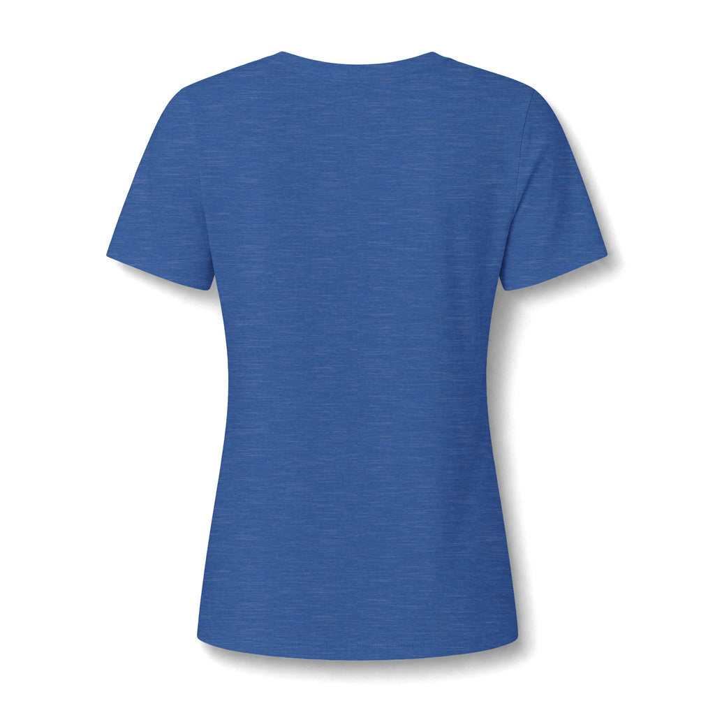 Women's V‑Neck Skull Tee — Western Cow Skull Graphic