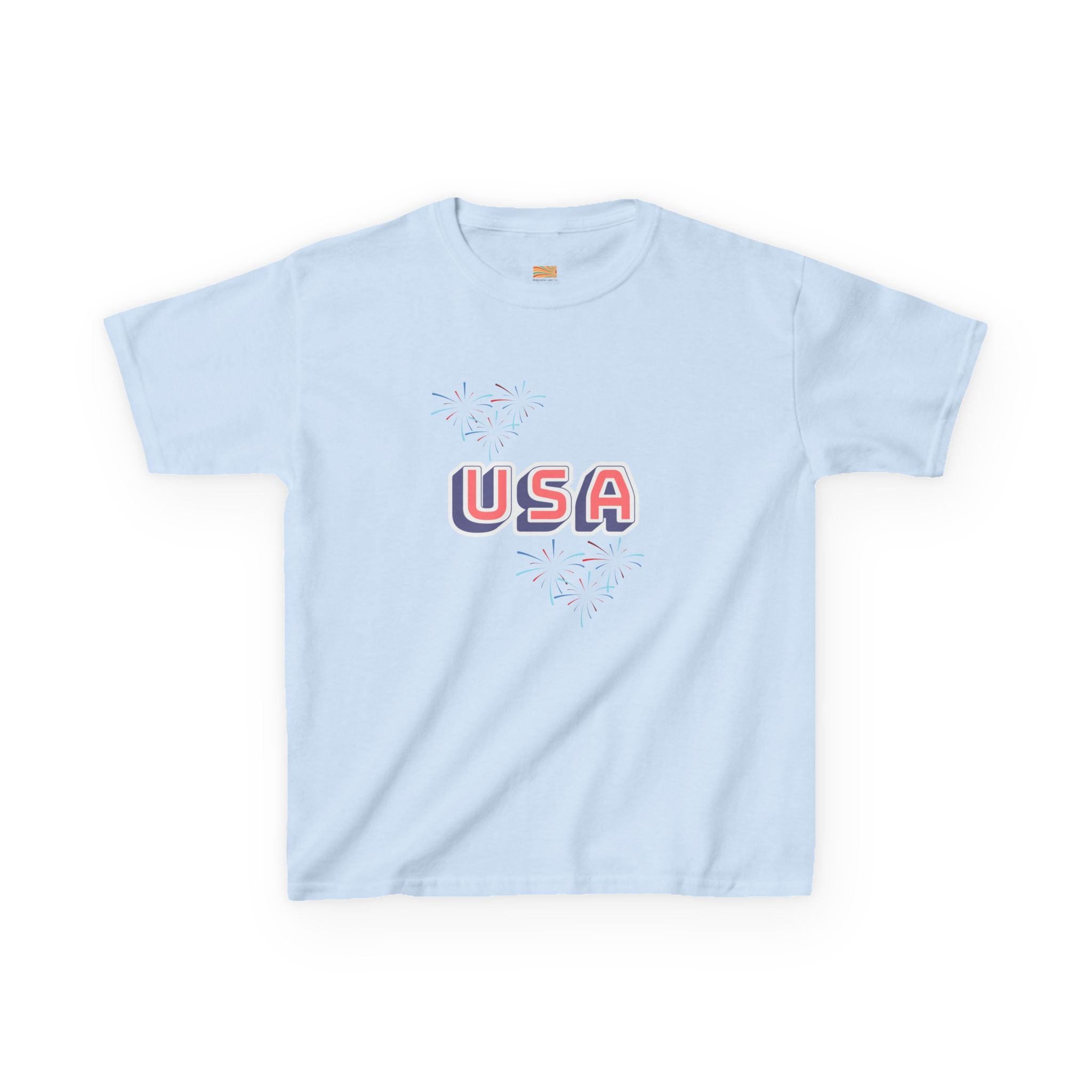 Kids USA Graphic Tee — Patriotic Red White Blue Kids T-Shirt for 4th of July