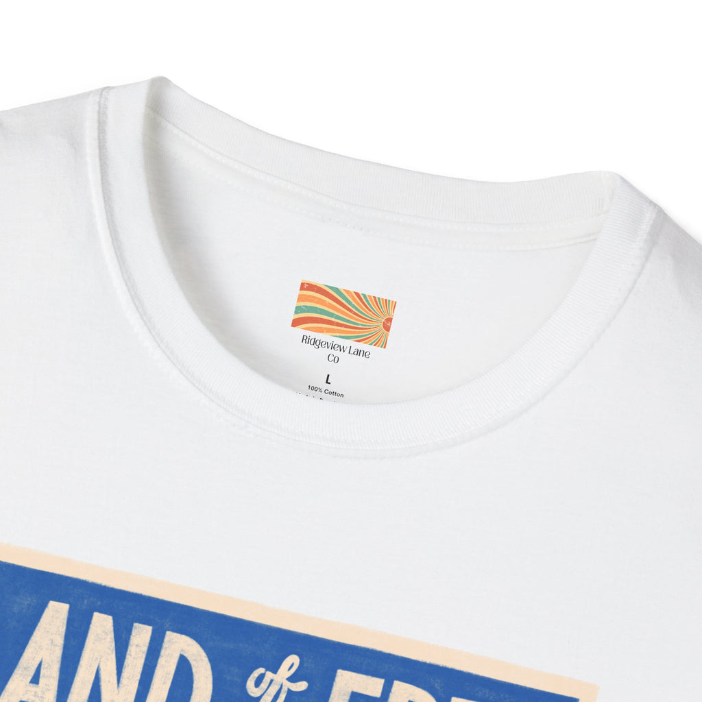 Land of the Free Home of the Brave Unisex Softstyle T-Shirt
