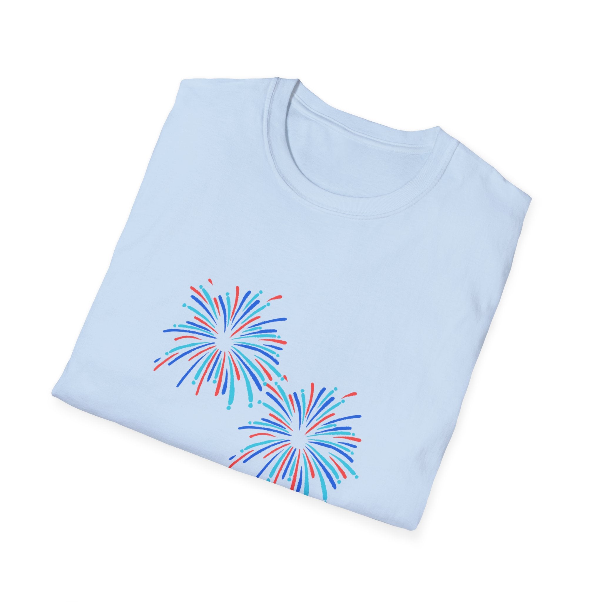 America with Fireworks Unisex Softstyle T-Shirt