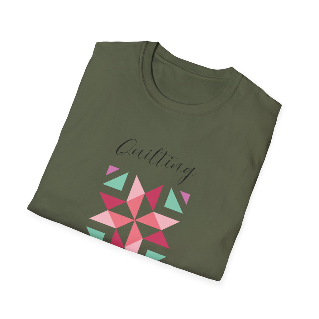Quilting Is My Love Language T-Shirt — Pastel Quilt Block Graphic