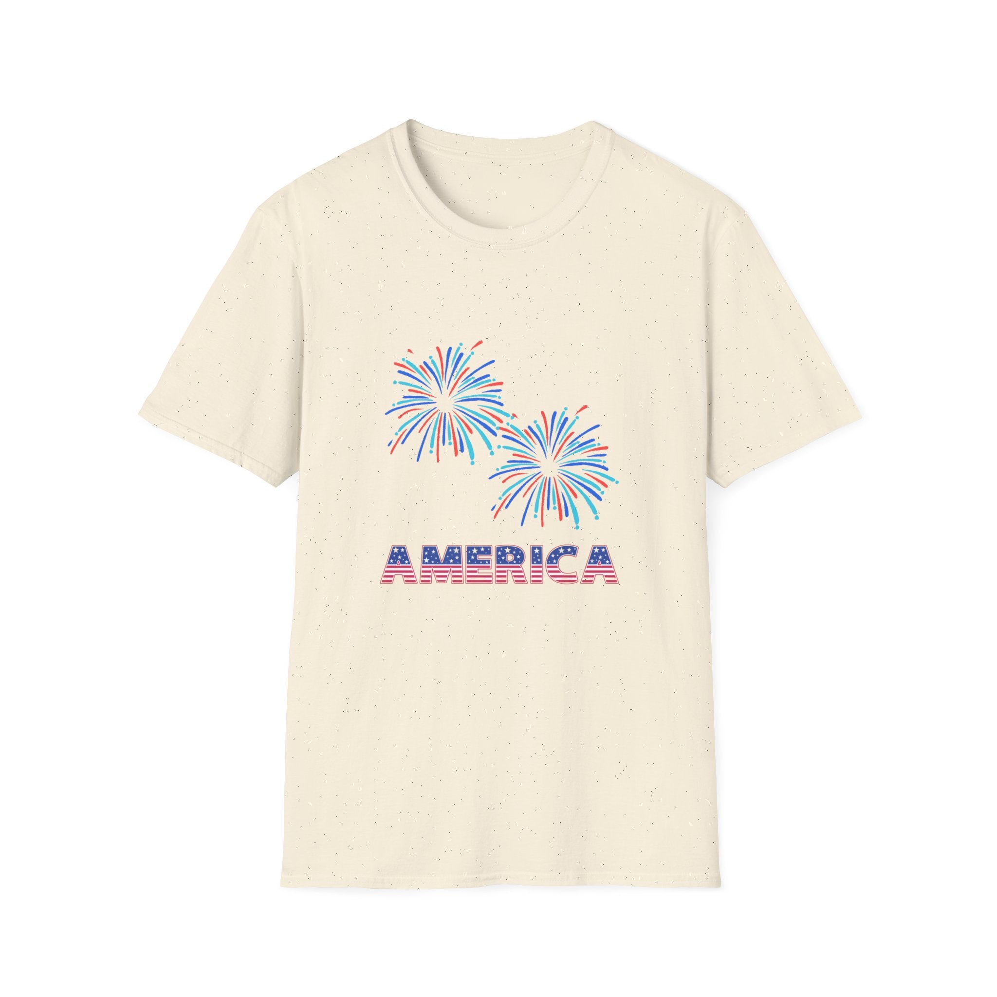 America with Fireworks Unisex Softstyle T-Shirt