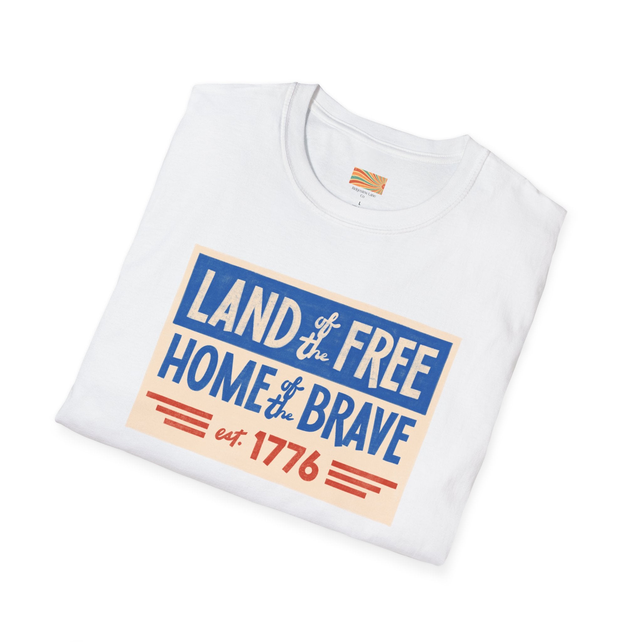 Land of the Free Home of the Brave Unisex Softstyle T-Shirt