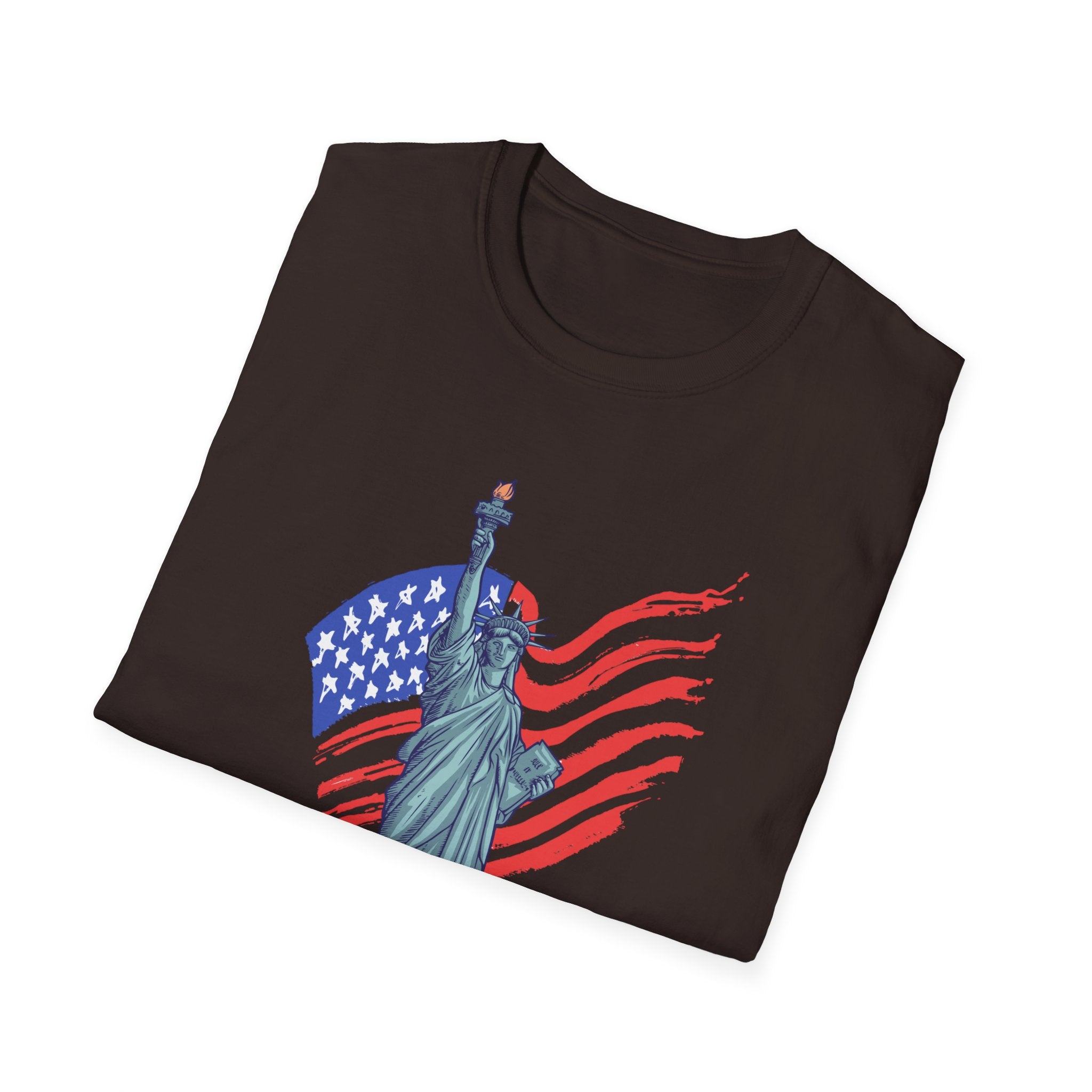 Statue of Liberty American Flag T-Shirt — Patriotic USA Independence Day Tee