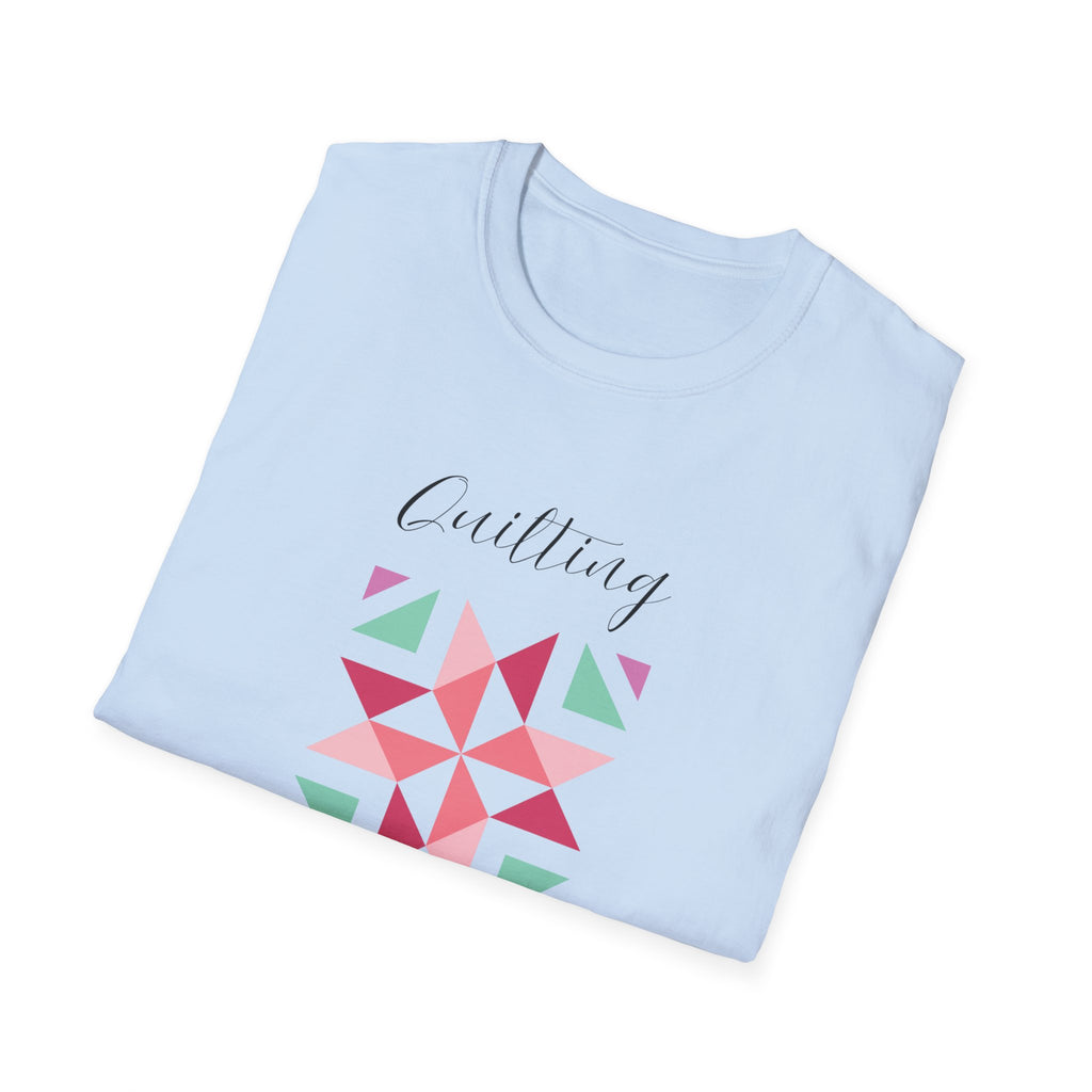 Quilting Is My Love Language T-Shirt — Pastel Quilt Block Graphic