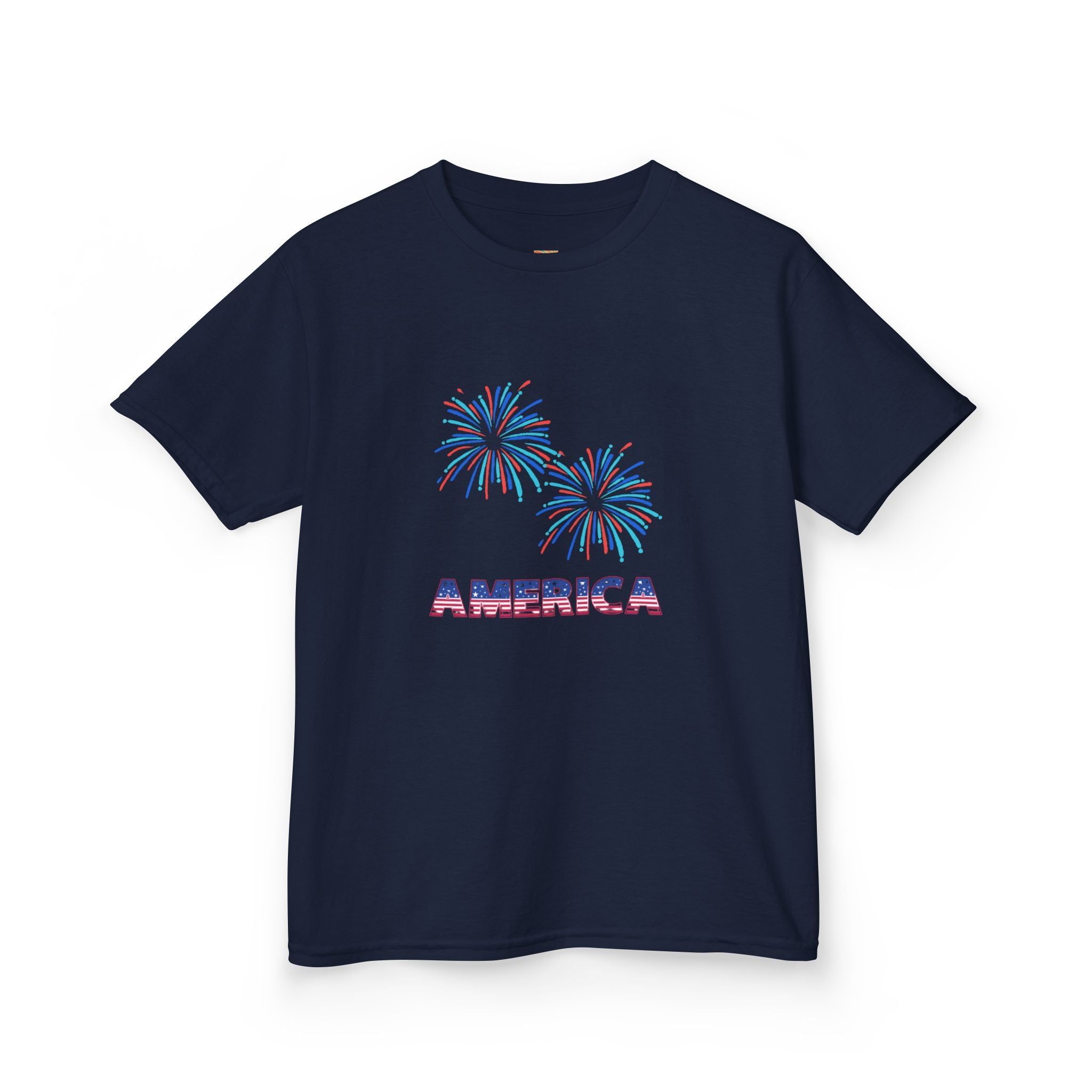 Kids Tee — 'America' Fireworks Patriotic 4th of July Shirt